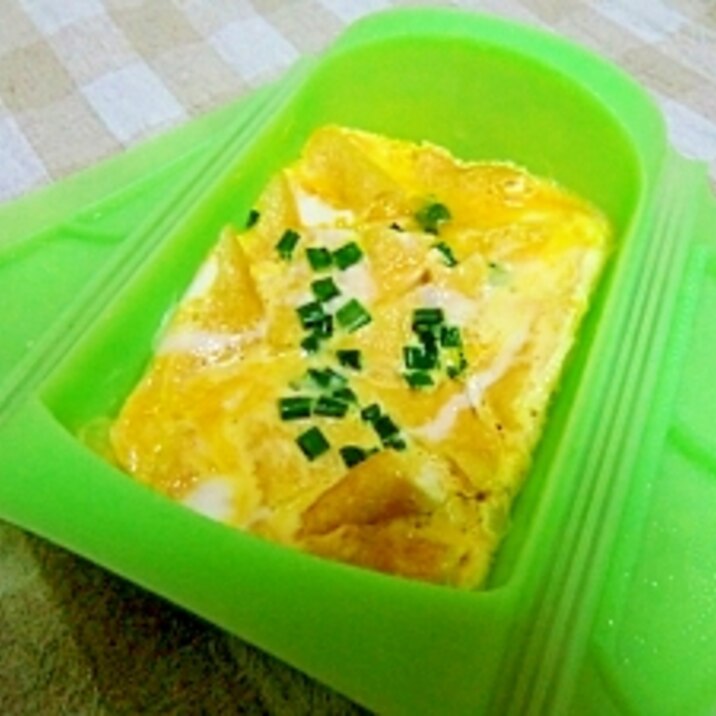 レンジで簡単！油揚げの卵とじ